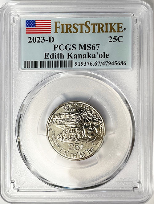 2023 PCGS Certified American Women Quarter Edith Kanakaole First Strike Label