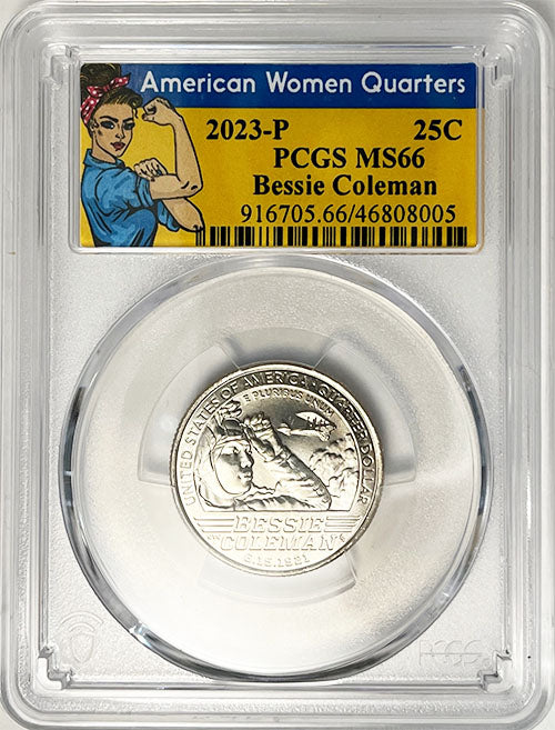 2023 PCGS Certified American Women Quarter Bessie Coleman Rosie Label