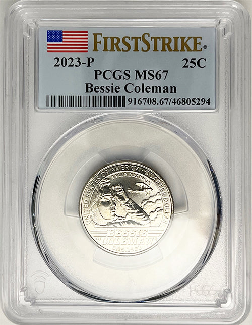 2023 PCGS Certified American Women Quarter Bessie Coleman First Strike Label