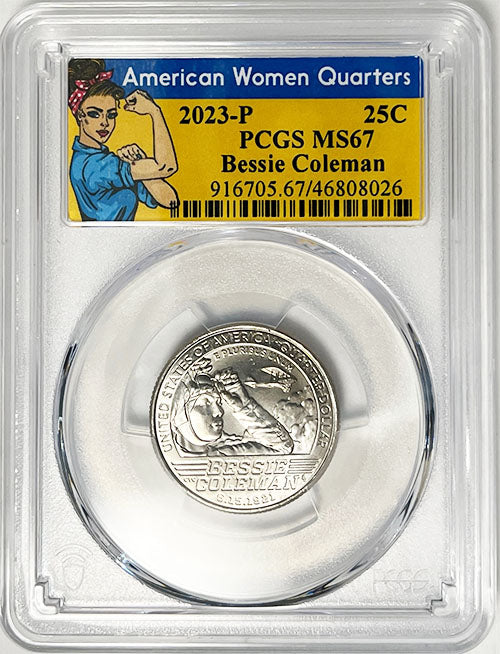 2023 PCGS Certified American Women Quarter Bessie Coleman Rosie Label