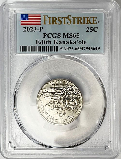 2023 PCGS Certified American Women Quarter Edith Kanakaole First Strike Label
