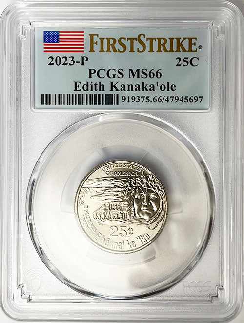 2023 PCGS Certified American Women Quarter Edith Kanakaole First Strike Label
