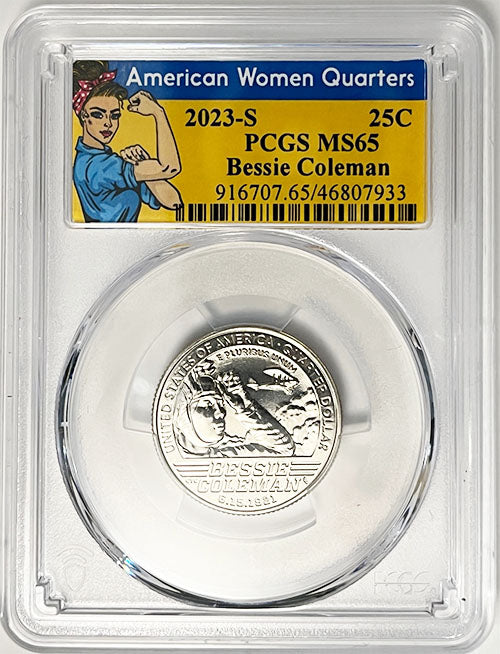 2023 PCGS Certified American Women Quarter Bessie Coleman Rosie Label