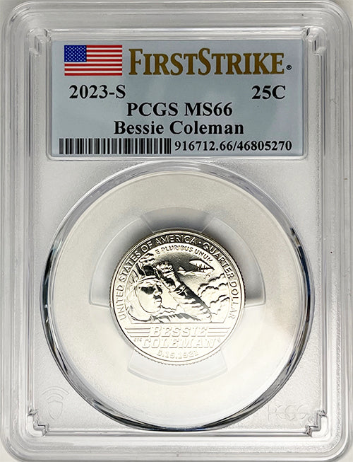2023 PCGS Certified American Women Quarter Bessie Coleman First Strike Label