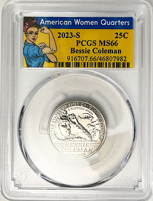 2023 PCGS Certified American Women Quarter Bessie Coleman Rosie Label