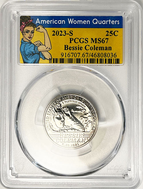 2023 PCGS Certified American Women Quarter Bessie Coleman Rosie Label