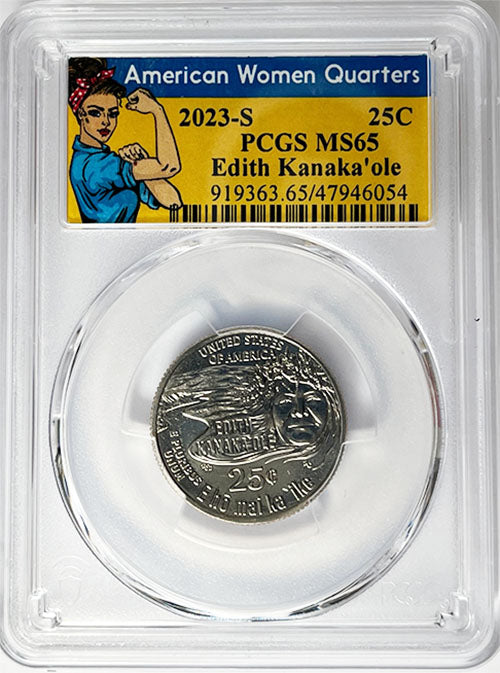 2023 PCGS Certified American Women Quarter Edith Kanakaole Rosie Label