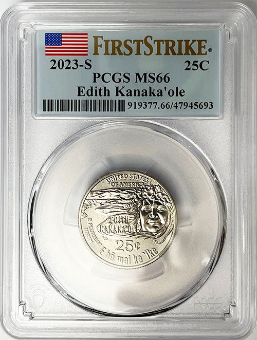 2023 PCGS Certified American Women Quarter Edith Kanakaole First Strike Label