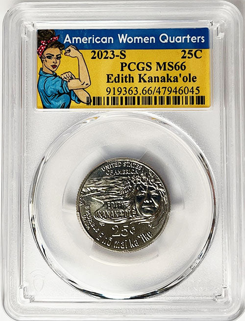 2023 PCGS Certified American Women Quarter Edith Kanakaole Rosie Label