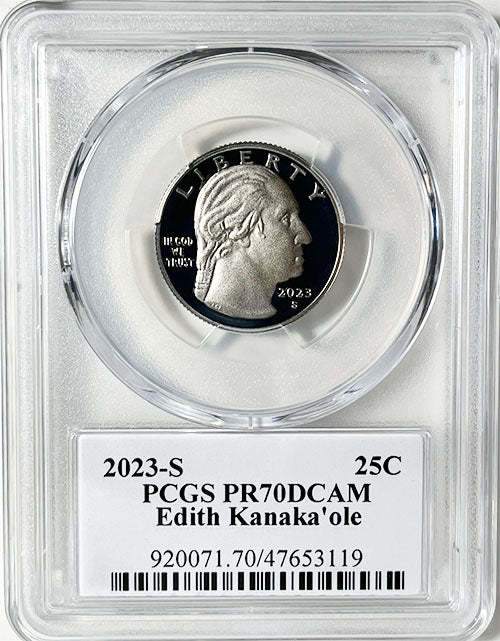 2023 PCGS Certified American Women Quarter Edith Kanakaole with Stephanie Sabin Label