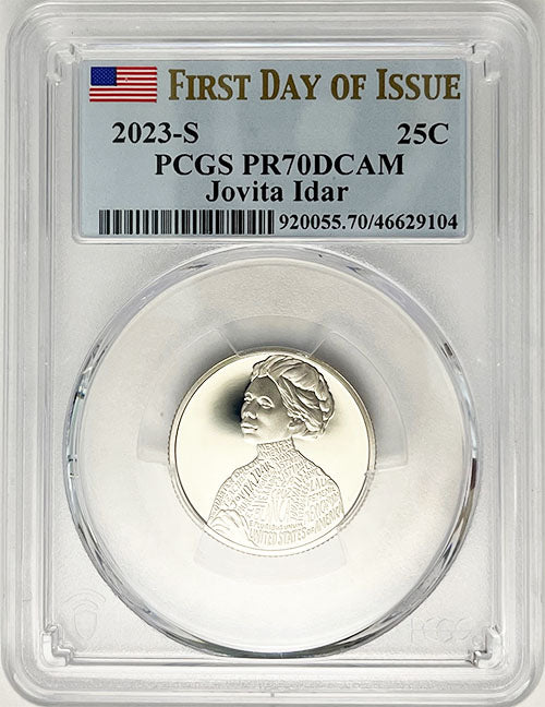 2023 PCGS Certified American Women Quarter Jovita Idar First Day of Issue Label