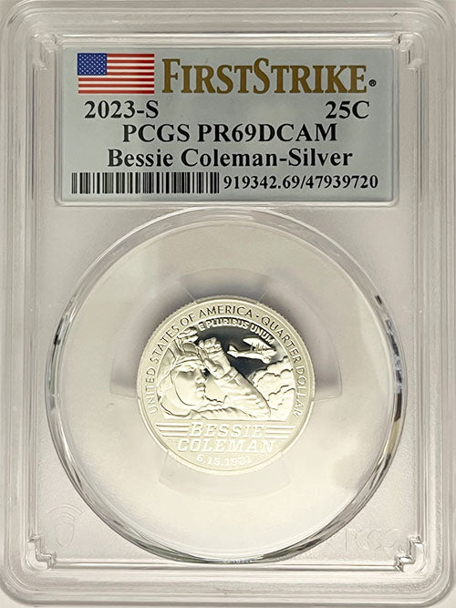 2023 PCGS Certified American Women Quarter Bessie Coleman First Strike Label