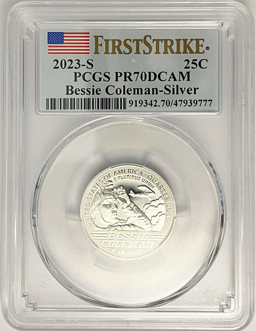 2023 PCGS Certified American Women Quarter Bessie Coleman First Strike Label