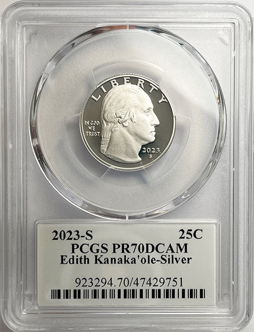 2023 PCGS Certified American Women Quarter Edith Kanakaole with Stephanie Sabin Label