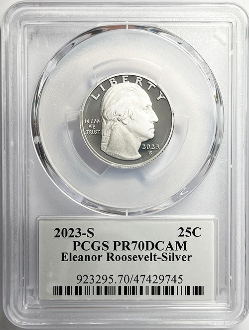 2023 PCGS Certified American Women Quarter Eleanor Roosevelt with Stephanie Sabin Label