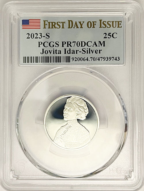 2023 PCGS Certified American Women Quarter Jovita Idar First Day of Issue Label