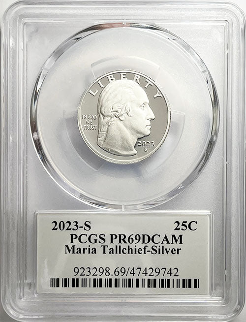 2023 PCGS Certified American Women Quarter Maria Tallchief with Stephanie Sabin Label