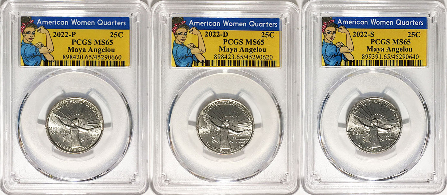 2022 PCGS Certified American Women Quarter Maya Angelou Rosie Label