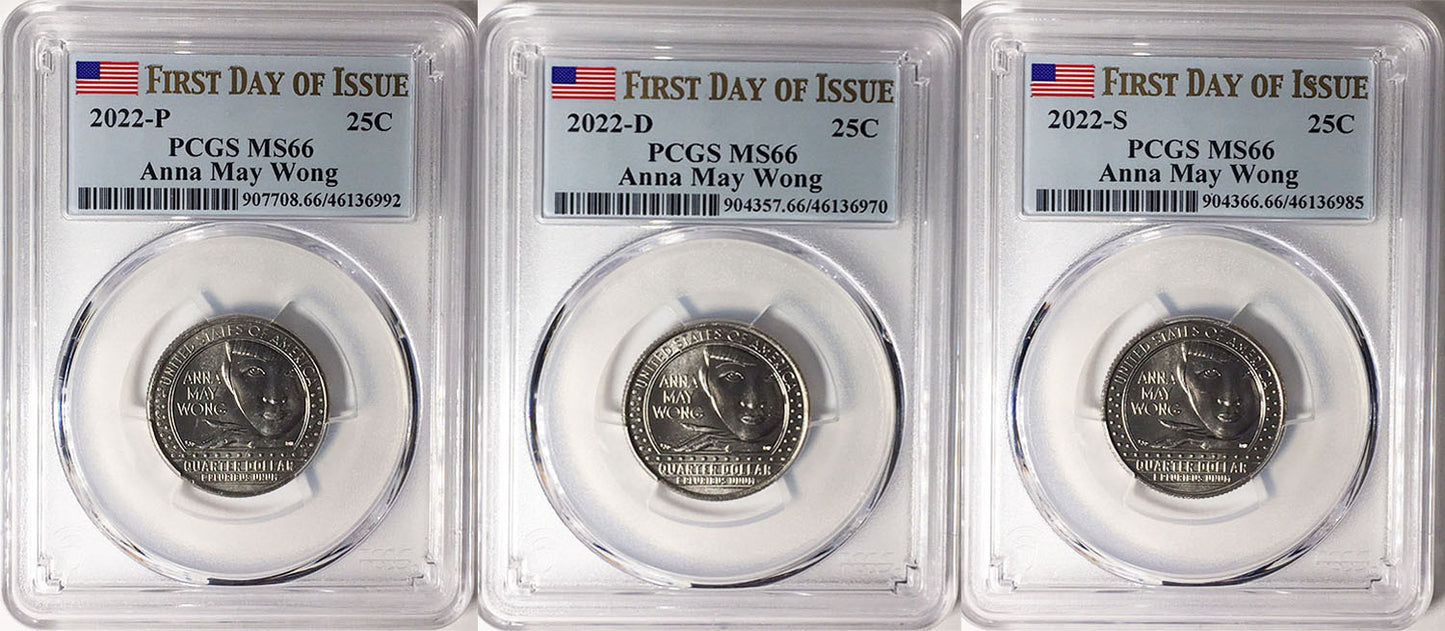 2022 PCGS BU Certified American Women Quarter Sets First Day of Issue Label