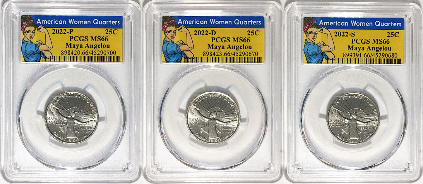 2022 PCGS Certified American Women Quarter Maya Angelou Rosie Label