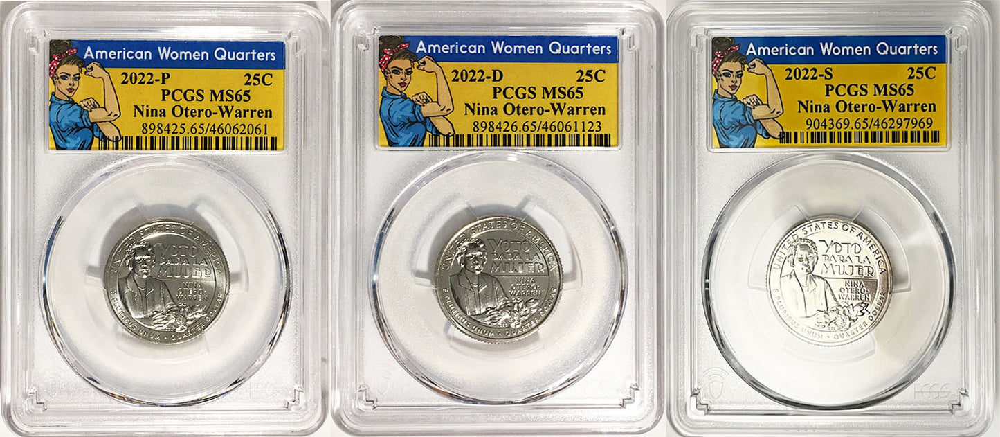 2022 PCGS Certified American Women Quarter Nina Otero-Warren Rosie Label