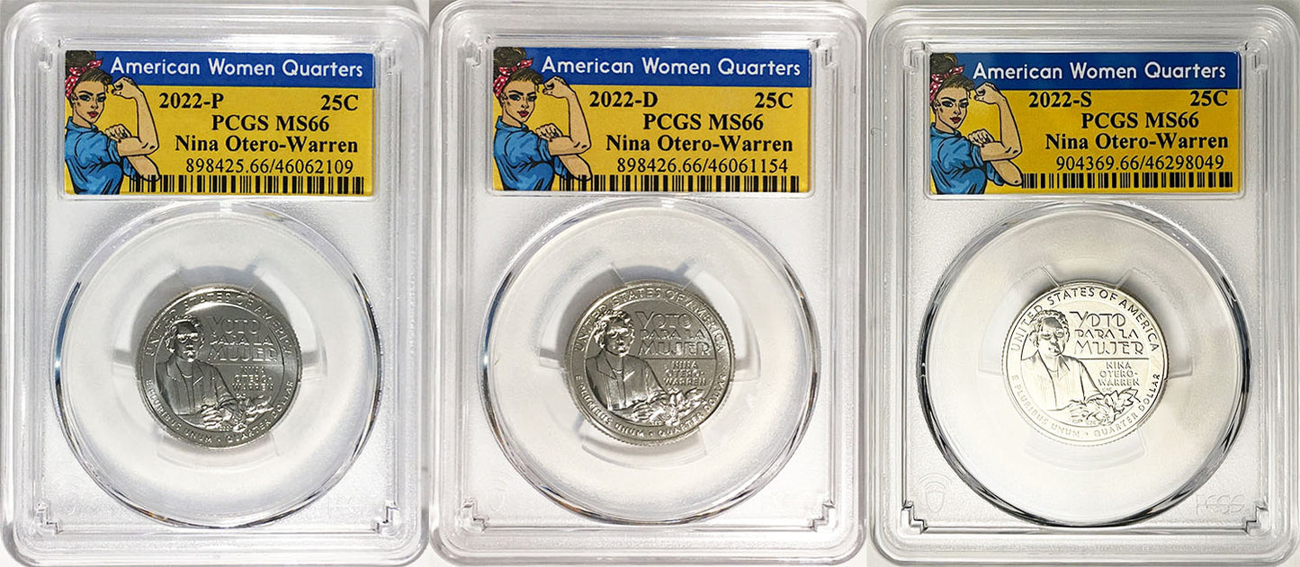 2022 PCGS Certified American Women Quarter Nina Otero-Warren Rosie Label