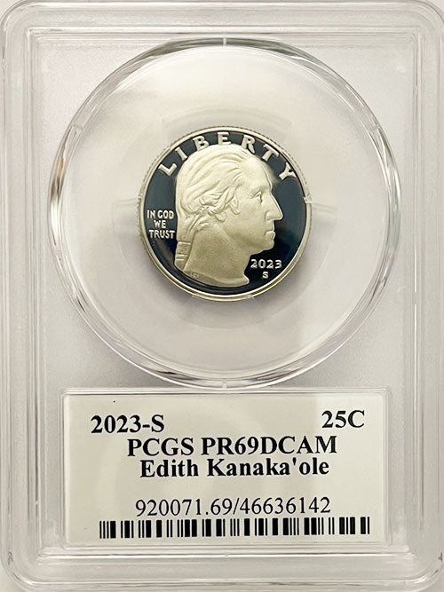 2023 PCGS Certified American Women Quarter Edith Kanakaole with Stephanie Sabin Label