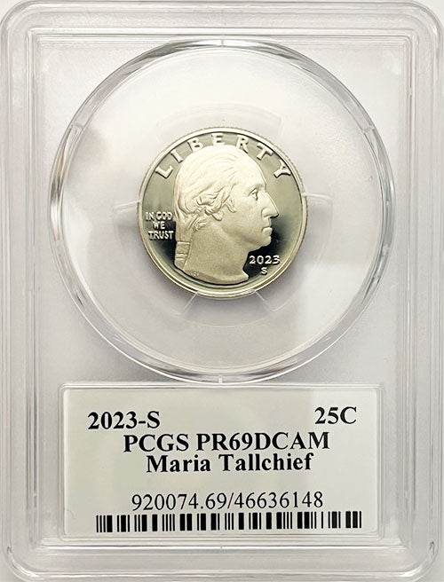 2023 PCGS Certified American Women Quarter Maria Tallchief with Stephanie Sabin Label
