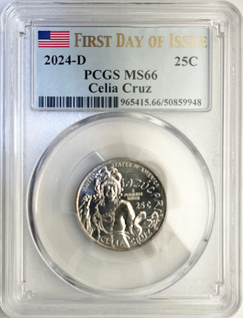 2024 PCGS Certified American Women Quarter Celia Cruz First Day of Issue Label