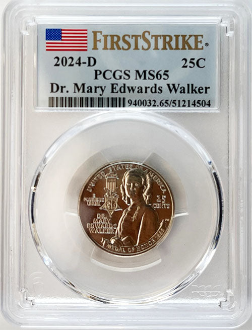 2024 PCGS Certified American Women Quarter Dr. Mary Edwards Walker First Strike Label