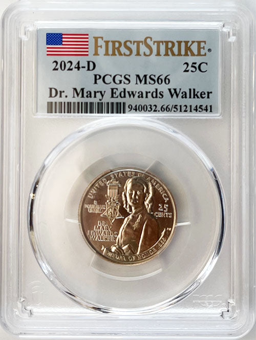 2024 PCGS Certified American Women Quarter Dr. Mary Edwards Walker First Strike Label