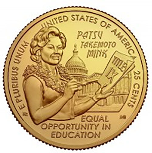 2024 Colorize, Gold Plated, Birth Year Sets, and Christmas Ornament American Women Quarter Hon. Patsy Takemoto Mink