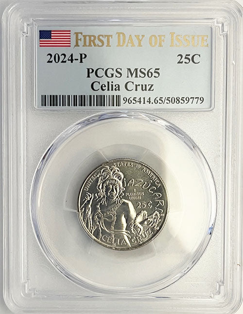 2024 PCGS Certified American Women Quarter Celia Cruz First Day of Issue Label