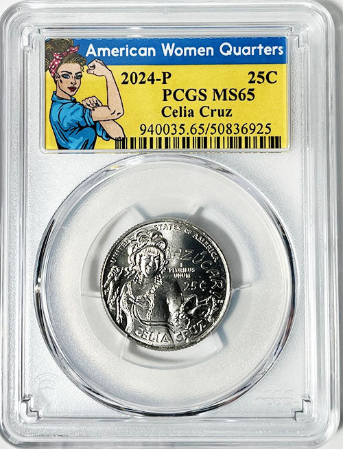 2024 PCGS Certified American Women Quarter Celia Cruz Rosie Label