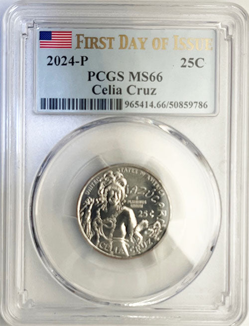 2024 PCGS Certified American Women Quarter Celia Cruz First Day of Issue Label