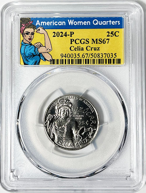 2024 PCGS Certified American Women Quarter Celia Cruz Rosie Label