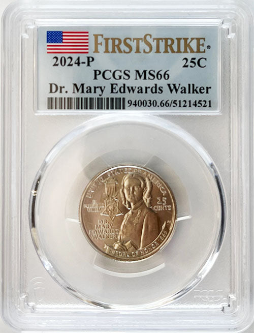 2024 PCGS Certified American Women Quarter Dr. Mary Edwards Walker First Strike Label