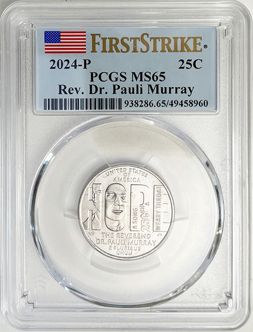2024 PCGS Certified American Women Quarter Rev. Dr. Pauli Murray First Strike Label