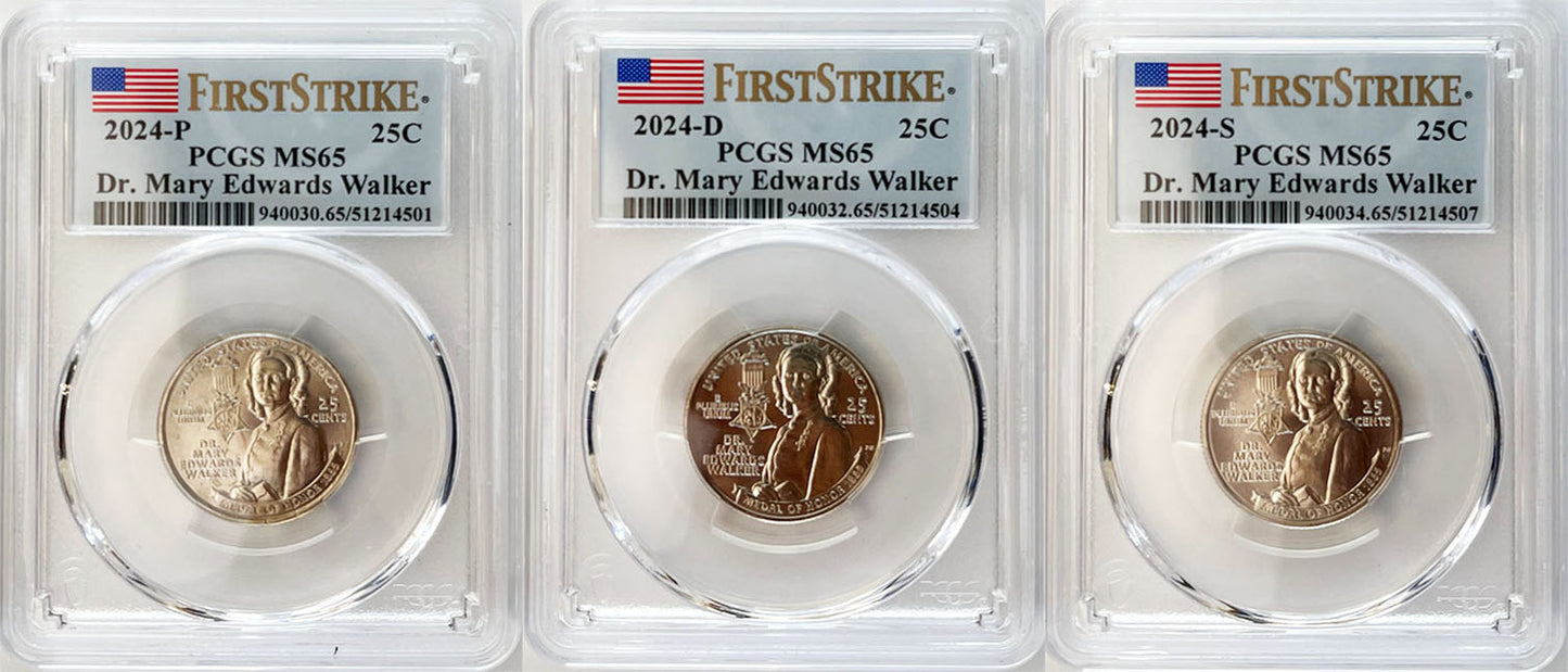 2024 PCGS BU Certified American Women Quarter Sets First Strike Label