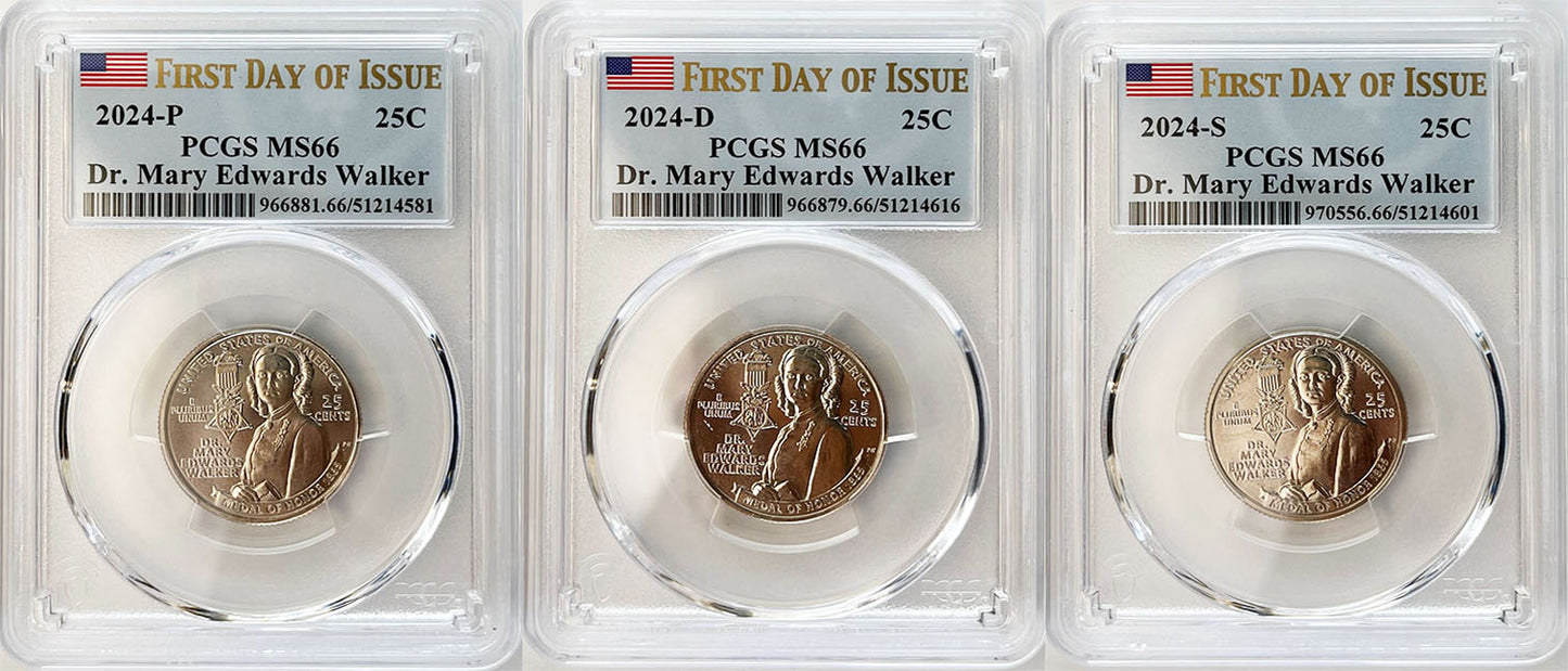 2024 PCGS BU Certified American Women Quarter Sets First Day of Issue Label