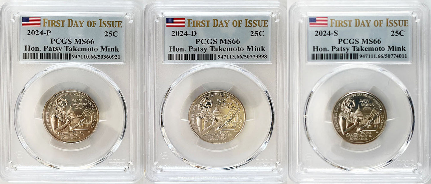 2024 PCGS BU Certified American Women Quarter Sets First Day of Issue Label