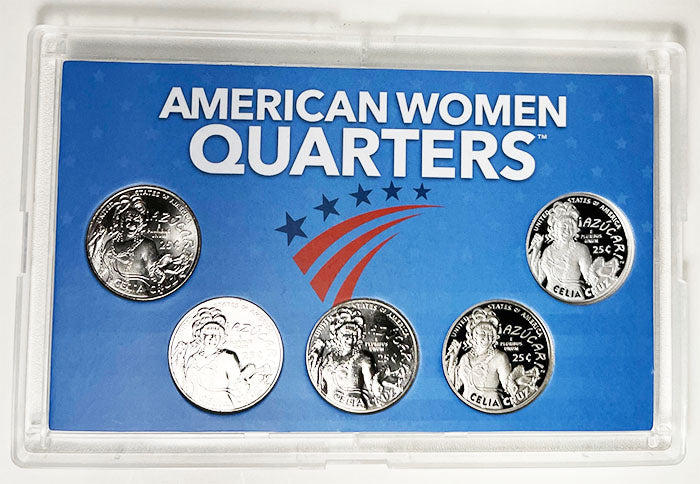 2022 - 25 P,D,S,S,S BU, Clad and Silver Proof American Women Quarters in 3 by 5 Frosty Case