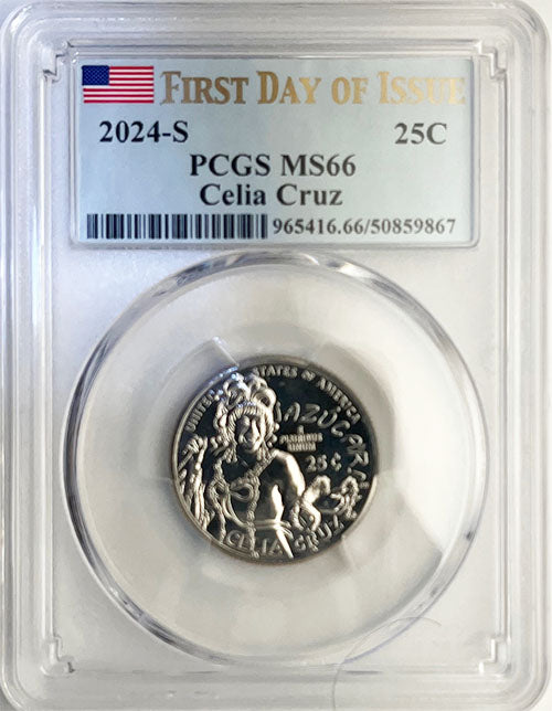 2024 PCGS Certified American Women Quarter Celia Cruz First Day of Issue Label