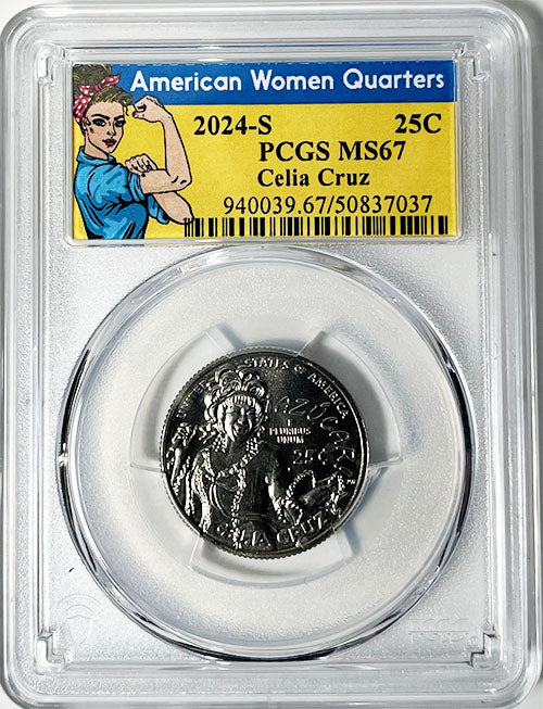 2024 PCGS Certified American Women Quarter Celia Cruz Rosie Label