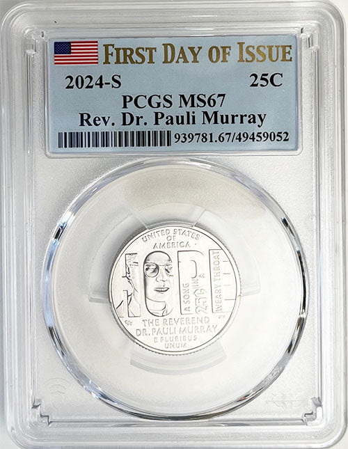 2024 PCGS Certified American Women Quarter Rev. Dr. Pauli Murray First Day of Issue Label