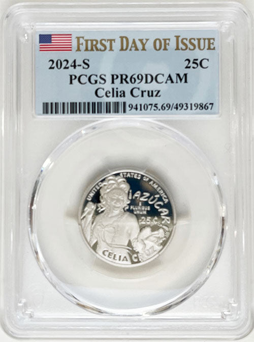 2024 PCGS Certified American Women Quarter Celia Cruz First Day of Issue Label