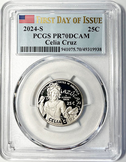 2024 PCGS Certified American Women Quarter Celia Cruz First Day of Issue Label