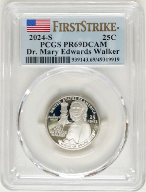 2024 PCGS Certified American Women Quarter Dr. Mary Edwards Walker First Strike Label