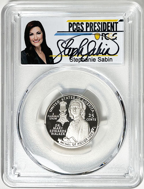 2024 PCGS Certified American Women Quarter Dr. Mary Edwards Walker with Stephanie Sabin Label