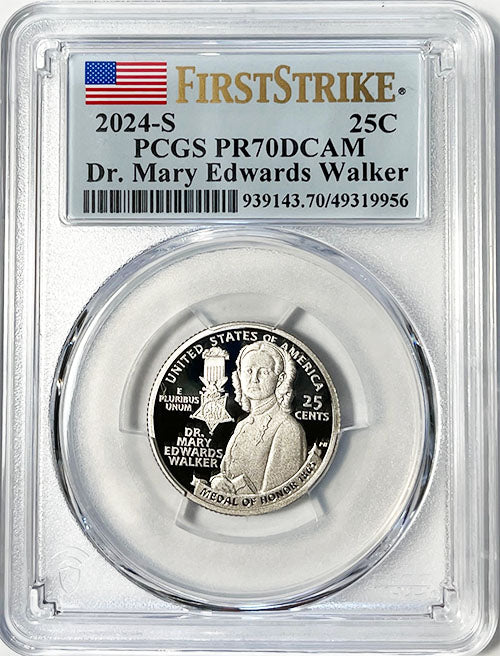 2024 PCGS Certified American Women Quarter Dr. Mary Edwards Walker First Strike Label